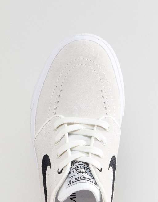 Nike sb zoom janoski trainers in store white suede