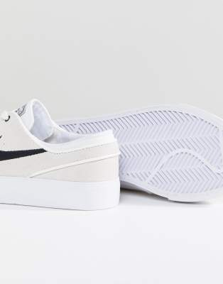 nike sb zoom janoski trainers in white suede