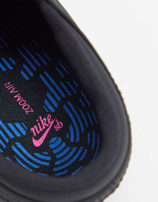 Nike SB Zoom Janoski Remastered Sneaker in Triple Schwarz aus Leder ASOS