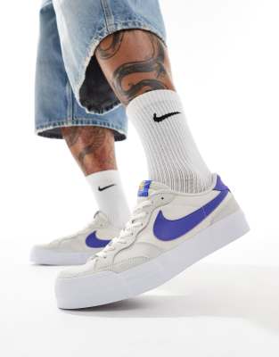 Nike SB - Zoom Pogo Plus - Sneaker in Weiß und Marineblau