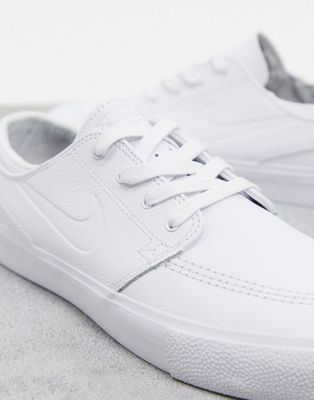 nike sb zoom stefan janoski white leather skate shoes