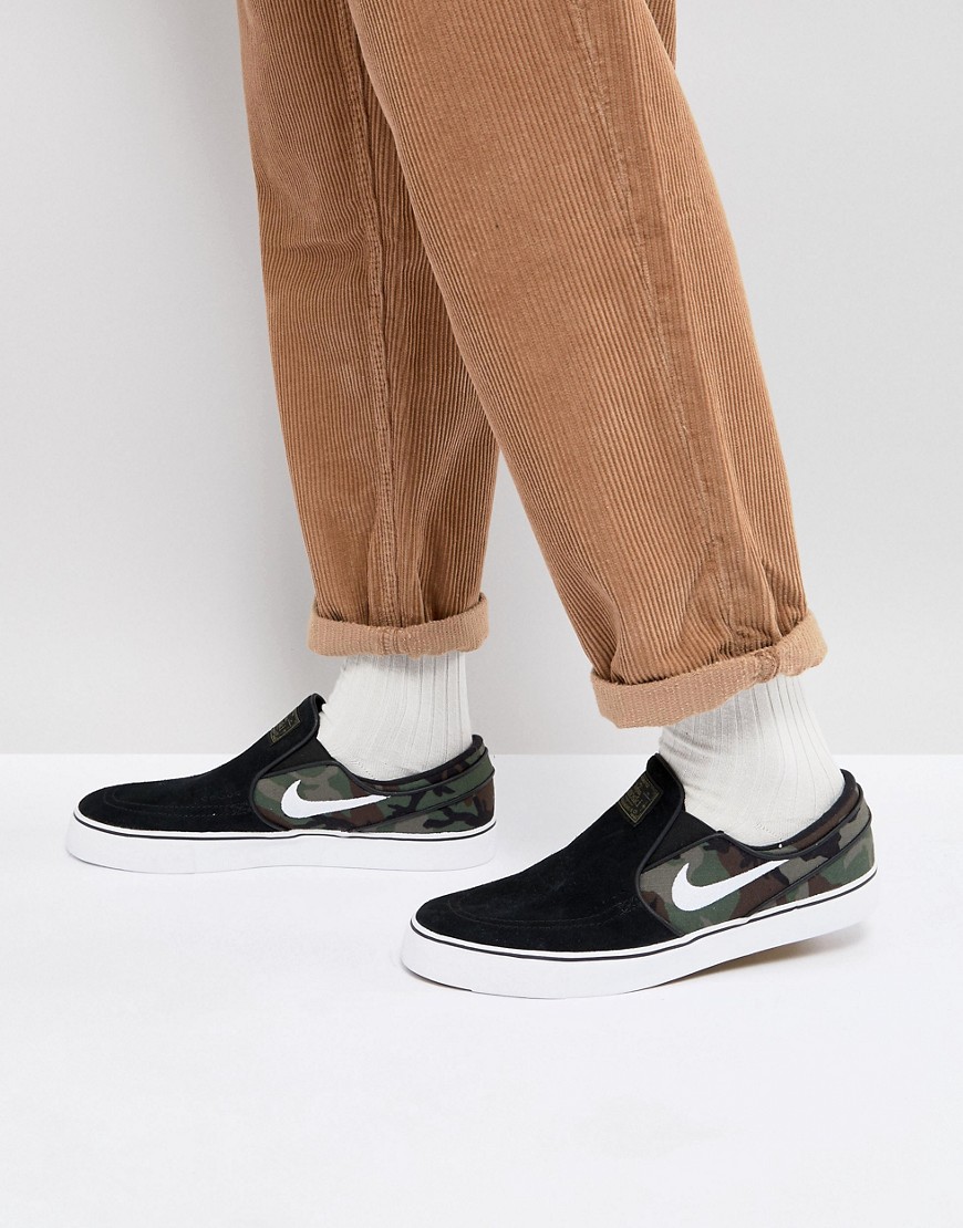 Nike SB – Zoom Stefan Janoski – Svarta sneakers i loafersmodell 833564-003
