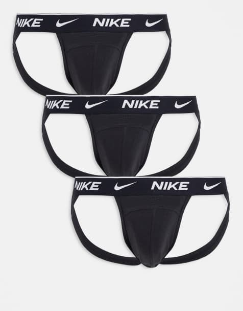 Nike – Schwarze Jockstraps aus Baumwollstretch im 3er-Pack - view 1