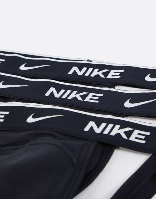 Nike – Schwarze Jockstraps aus Baumwollstretch im 3er-Pack ASOS