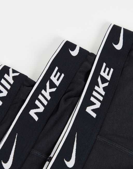 Nike – Schwarze Unterhosen aus elastischer Baumwolle im 3er-Set, 3 von 4