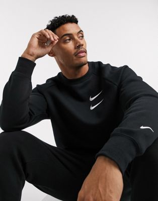 Nike – Schwarzes Sweatshirt mit Swoosh 