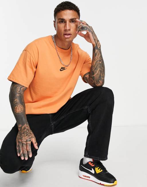 Nike Schweres Oversize T Shirt in Orange mit Logostickerei ASOS