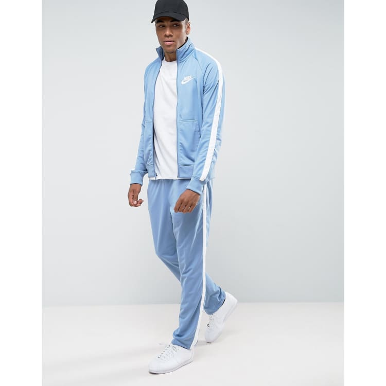 blue nike tracksuit set