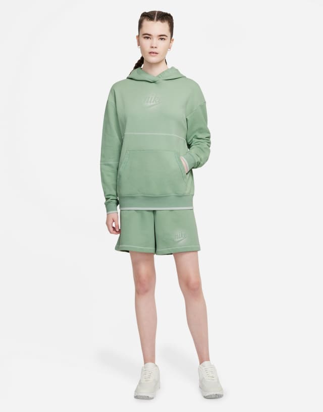 Nike Seasonal Classics oversized washed hoodie in dusty green