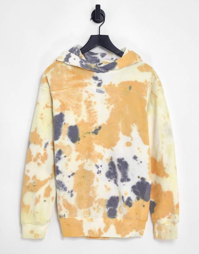 Nike Seasonal Classics Pack acid wash oversized hoodie in cream/multi