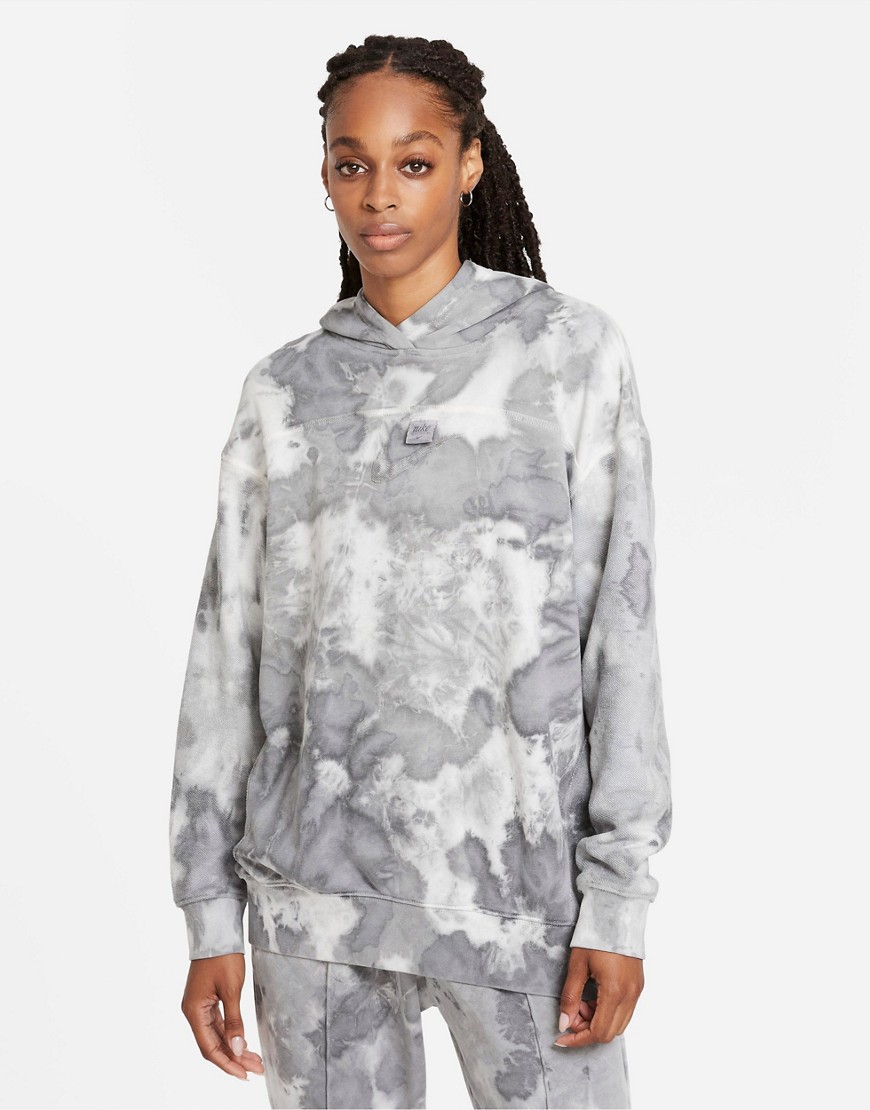 Nike Seasonal Classics Pack acid wash oversized hoodie in gray-Black