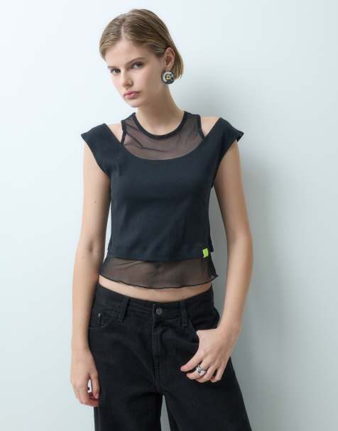 Nike Serena Williams mesh layered tank top in black - view 1