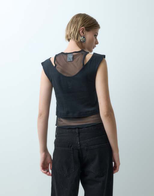 Nike Serena Williams mesh layered tank top in black, 4 of 5