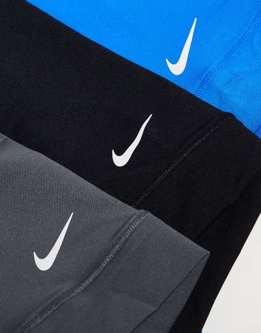 Nike - Set van 3 boxershorts van Dri-FIT microvezel in blauw, grijs en zwart, 3 van 4