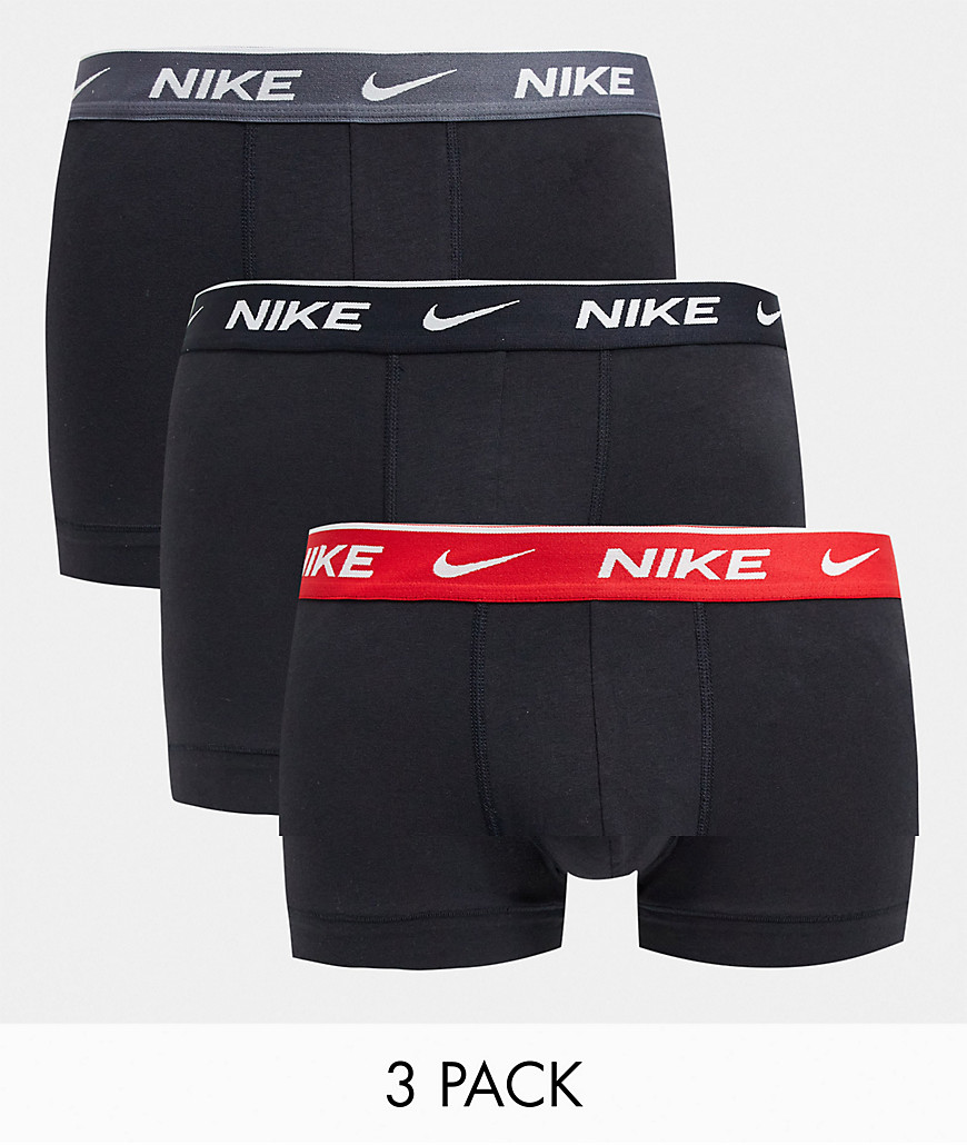 Nike - Set van 3 boxershorts van stretchkatoen met contrasterende tailleband in zwart