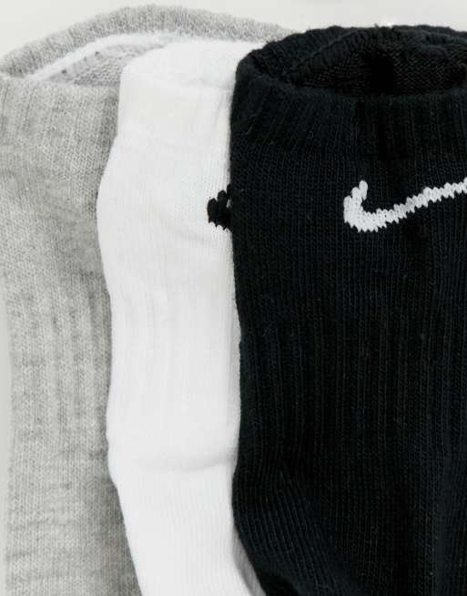 Nike - Set van 3 paar sportsokken in zwart, wit en grijs, 3 van 4