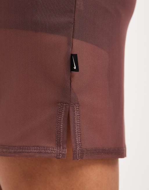 Nike sheer tank dress in brown , 3 of 4