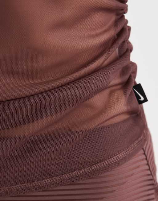 Nike sheer tank top in brown , 3 of 4