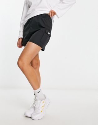 Nike mini swoosh woven cargo shorts with pockets in black - ASOS Price Checker