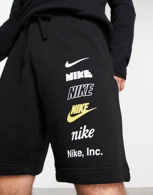 Nike - Short met gestapeld logo in zwart
