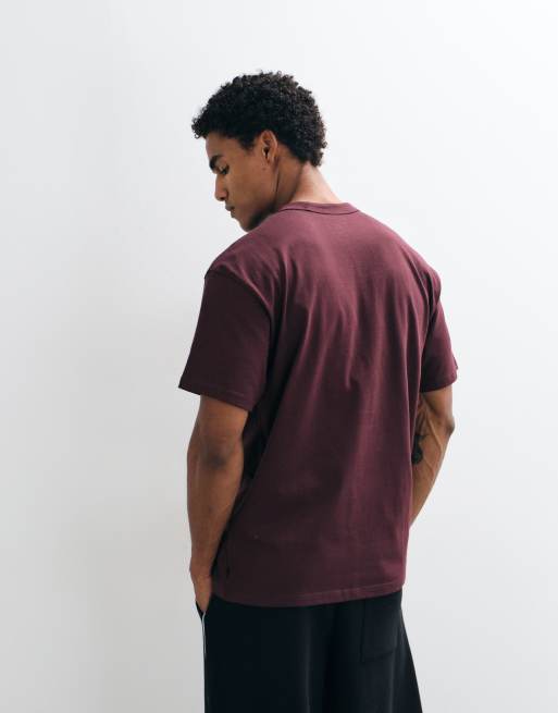 Nike short-sleeved crew neck t-shirt in burgundy, 5 of 9