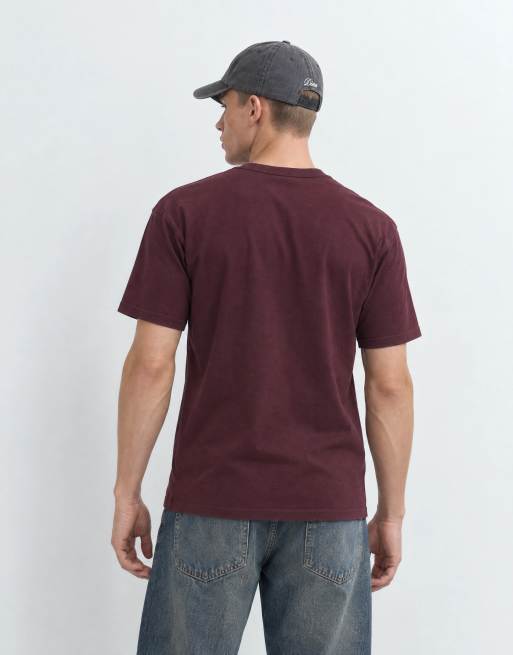 Nike short-sleeved crew neck t-shirt in burgundy, 6 of 9