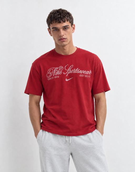 Nike short-sleeved logo t-shirt in deep red, 6 of 9