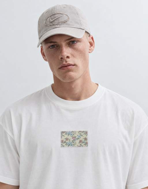Nike short-sleeved t-shirt in white with floral patch, 9 of 9