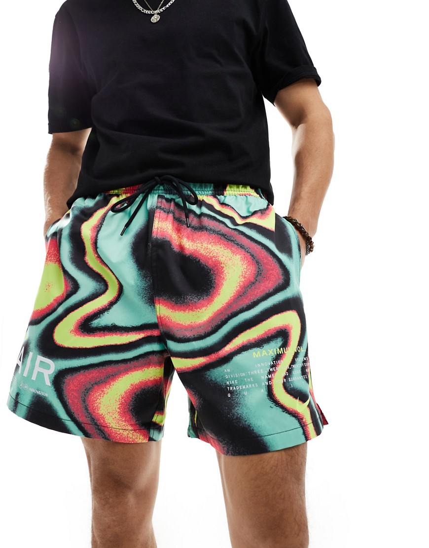 Nike shorts with swirl print in muli-Multi