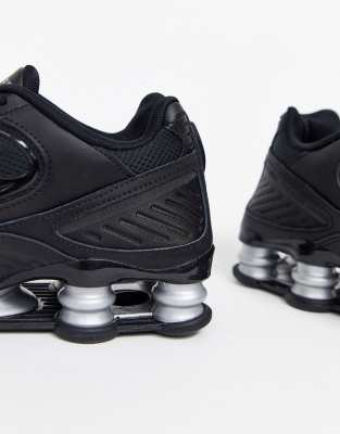 nike shox enigma 9000 trainers in black and silver