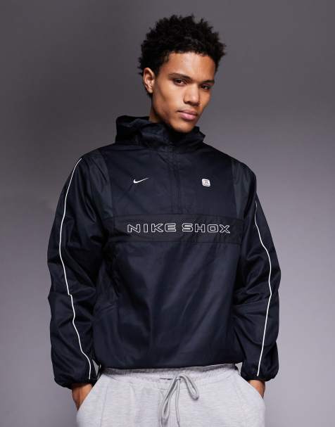Nike Shox half zip woven jacket in black and grey - view 1