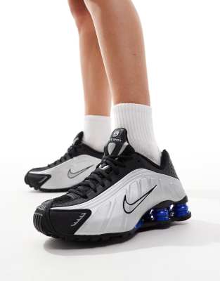 Nike Woman Sneakers Silver Size 7.5 Synthetisches Material In Black