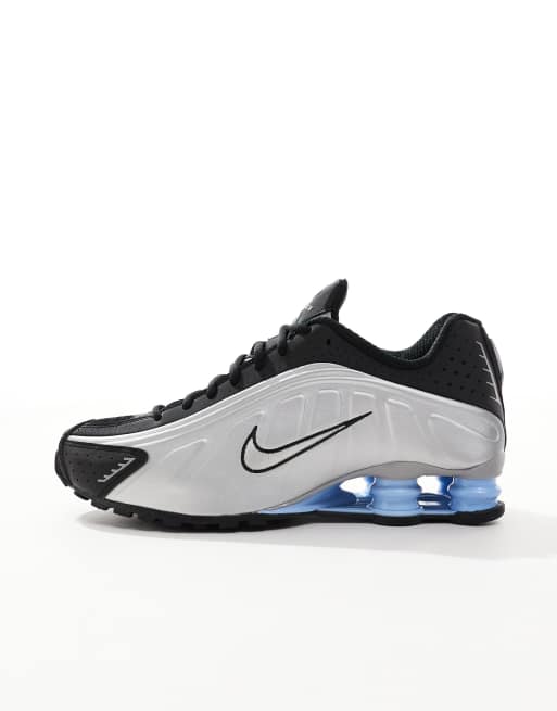Nike Shox R4 sneakers in black and silver