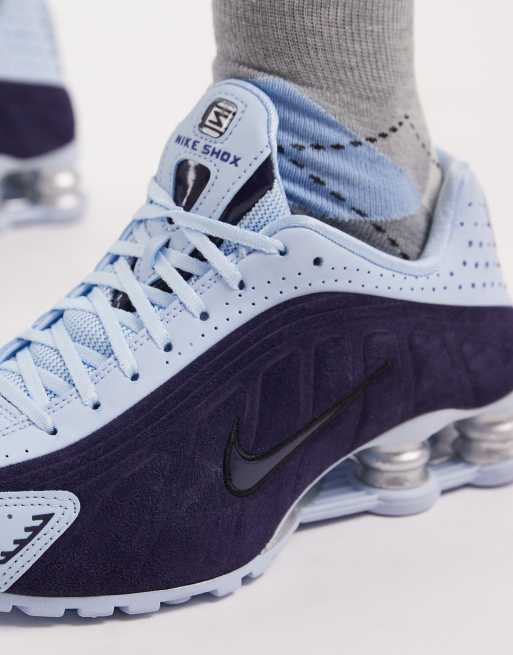 Nike Shox R4 sneakers in light blue and navy | ASOS