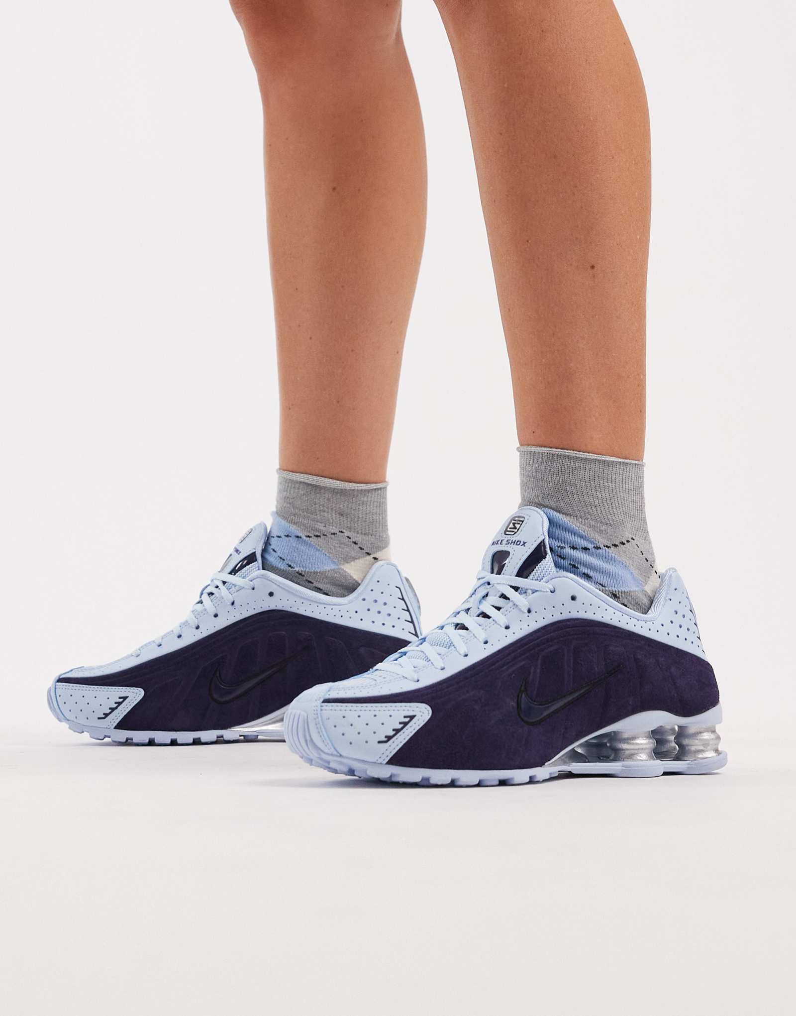 Кроссовки Nike Shox R4 светло-синего и фиолетового цветов