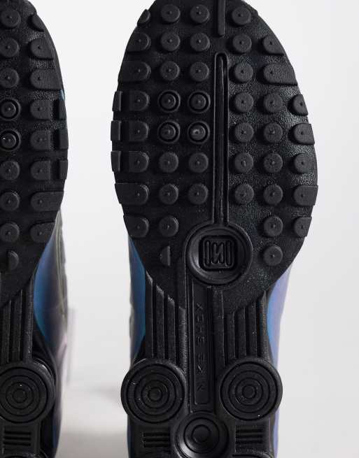 Nike Shox R4 sneakers in metallic blue , 5 of 5