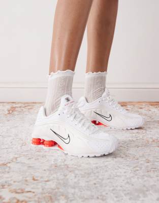 Nike Shox R4 Rubber-trimmed Shell Sneakers
