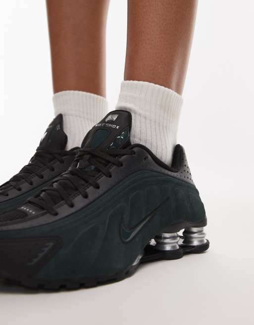 Nike - Shox R4 - Sneakers in zwart en donkergroen, 3 van 5
