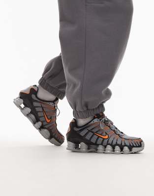 Nike - Shox TL - Baskets - Gris et orange