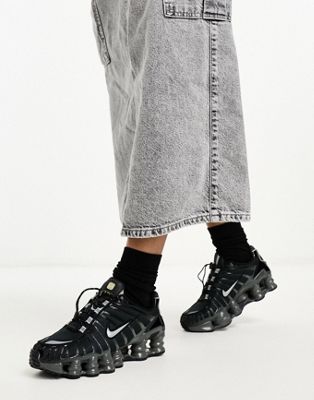 Nike Shox TL unisex trainers in black and silver - ASOS Price Checker