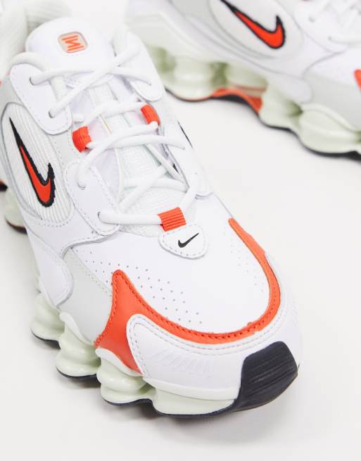 Nike Shox TL Nova white and orange sneakers