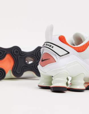 white & orange shox tl nova sneakers