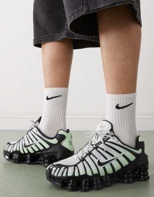 Shox TL sneakers in black and green