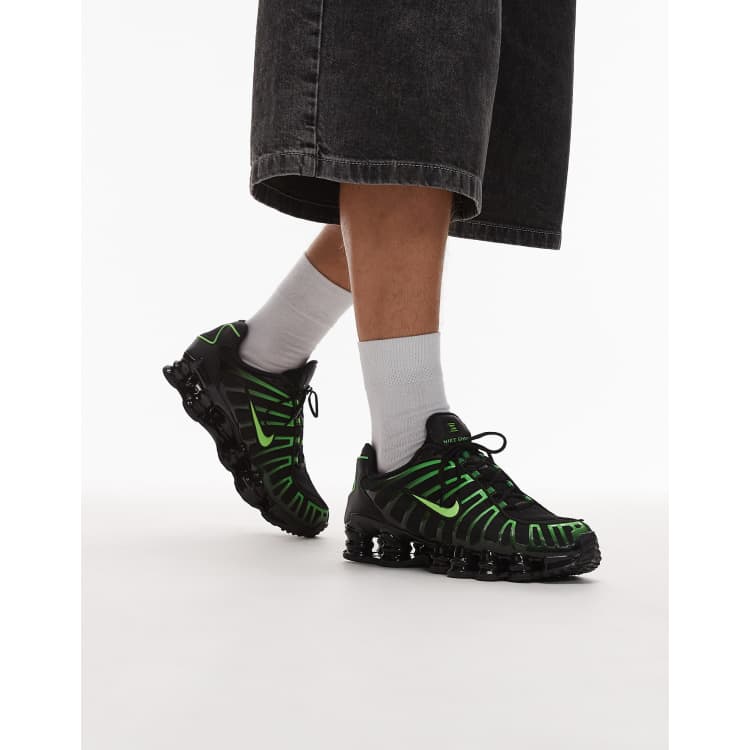 Nike Shox TL sneakers in black and green | ASOS