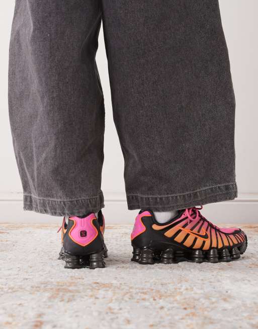 Nike Shox TL sneakers in black, pink and orange, 3 of 5