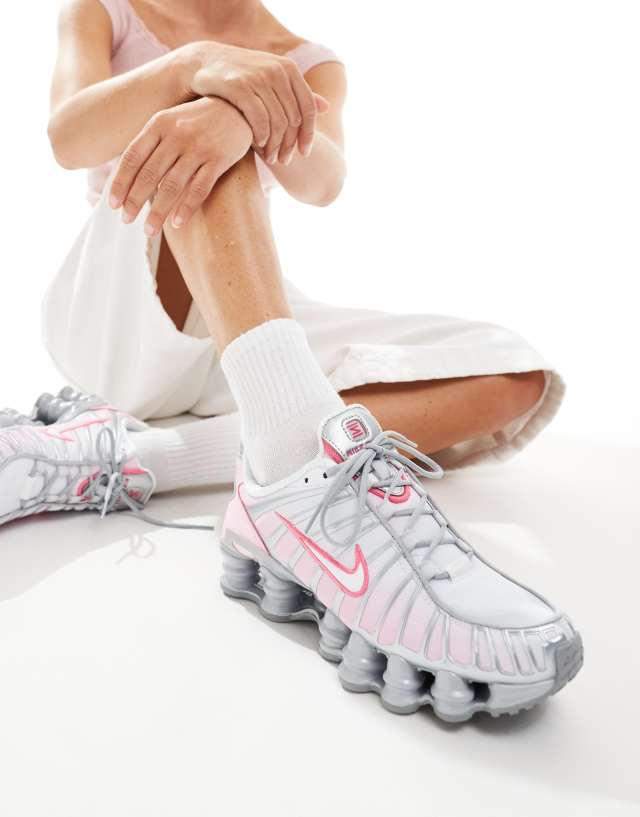 Nike Shox TL sneakers in silver and pink | ASOS