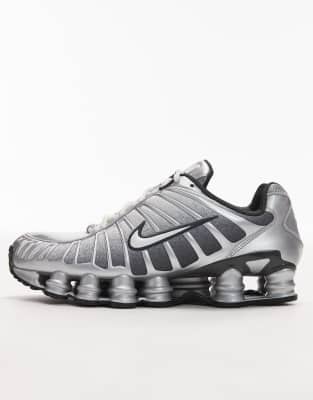 Nike Shox Tl Metallic Sneakers In Silver