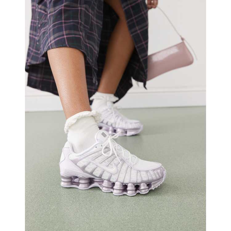 Nike Shox TL sneakers in white and purple | ASOS