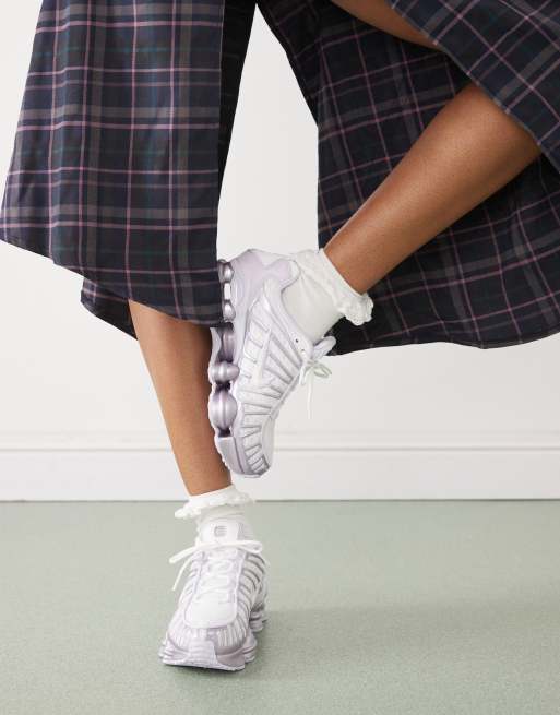 Nike Shox TL sneakers in white and purple