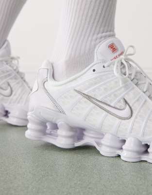 Nike Shox TL sneakers in white and silver | ASOS